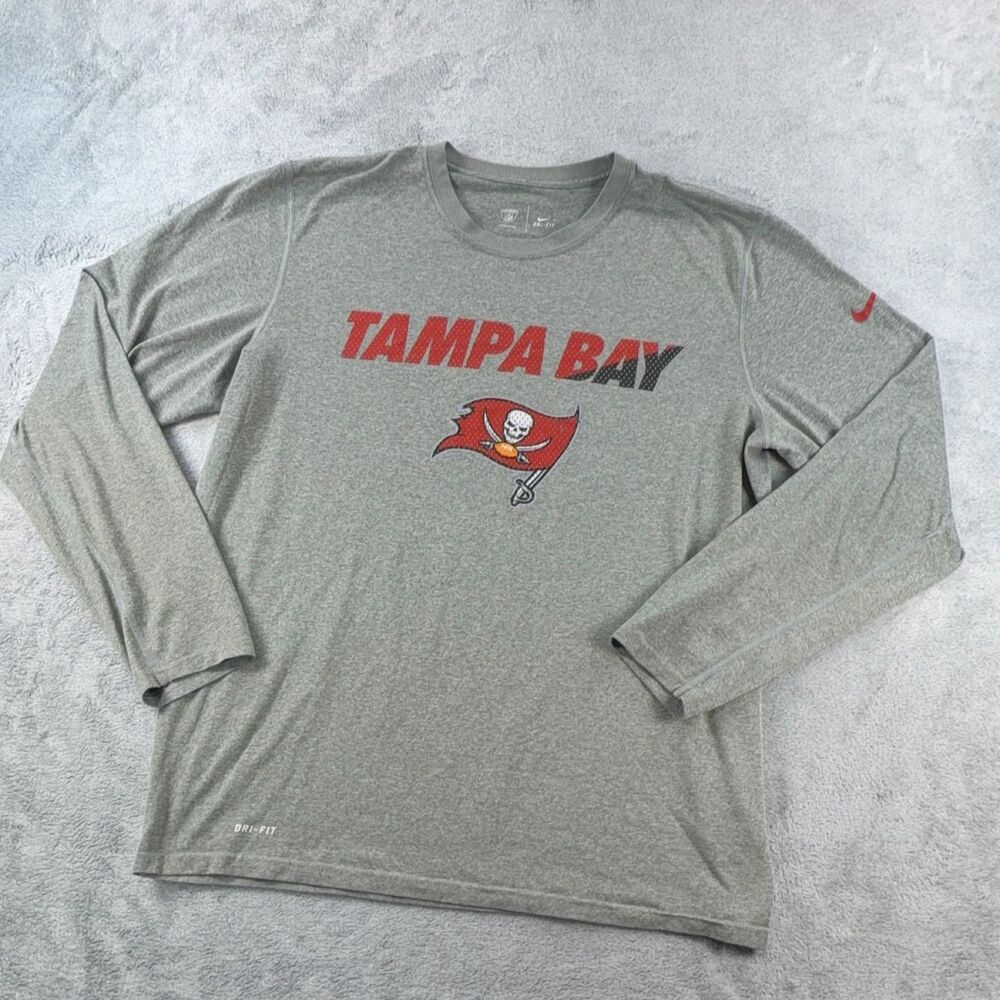 Nike Tampa Bay Buccaneers Long Sleeve Shirt Men's XL Gray NFL Football